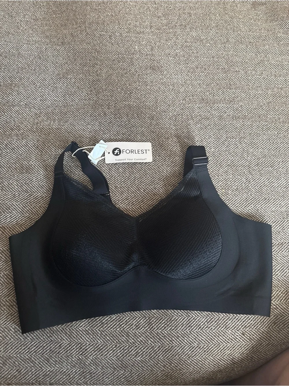 Forlest Thea Mesh Wireless Bra Black Size 4XL IDG904 NWT